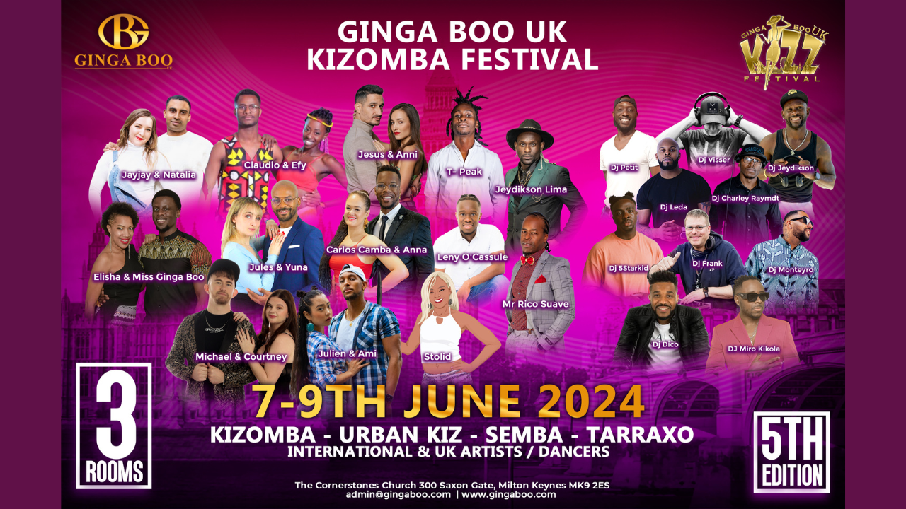 ☆ Ginga Boo UK Kizomba Festival 5th edition 7-8-9th June 2024 